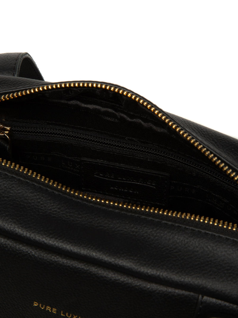 Pure Luxuries Fenella black leather handbag (British brand)