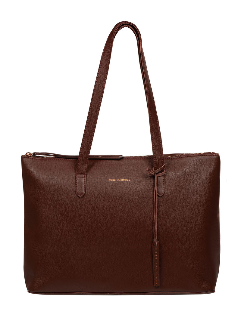 Pure Luxuries London Morden brown leather tote bag - British product