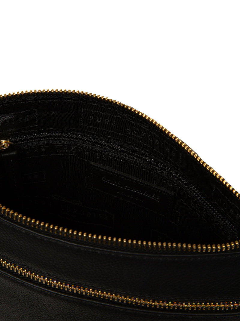 Pure Luxuries London black Harford leather cross-body bag, UK version