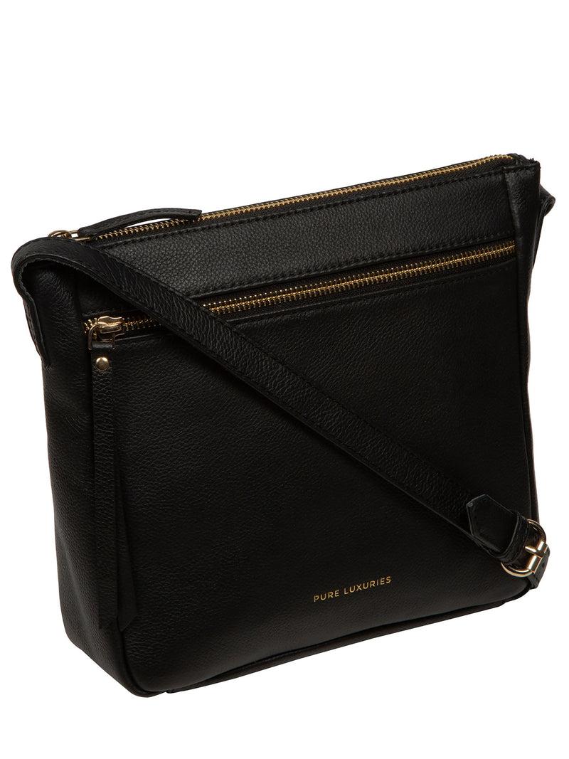 Pure Luxuries London black Harford leather cross-body bag, UK version