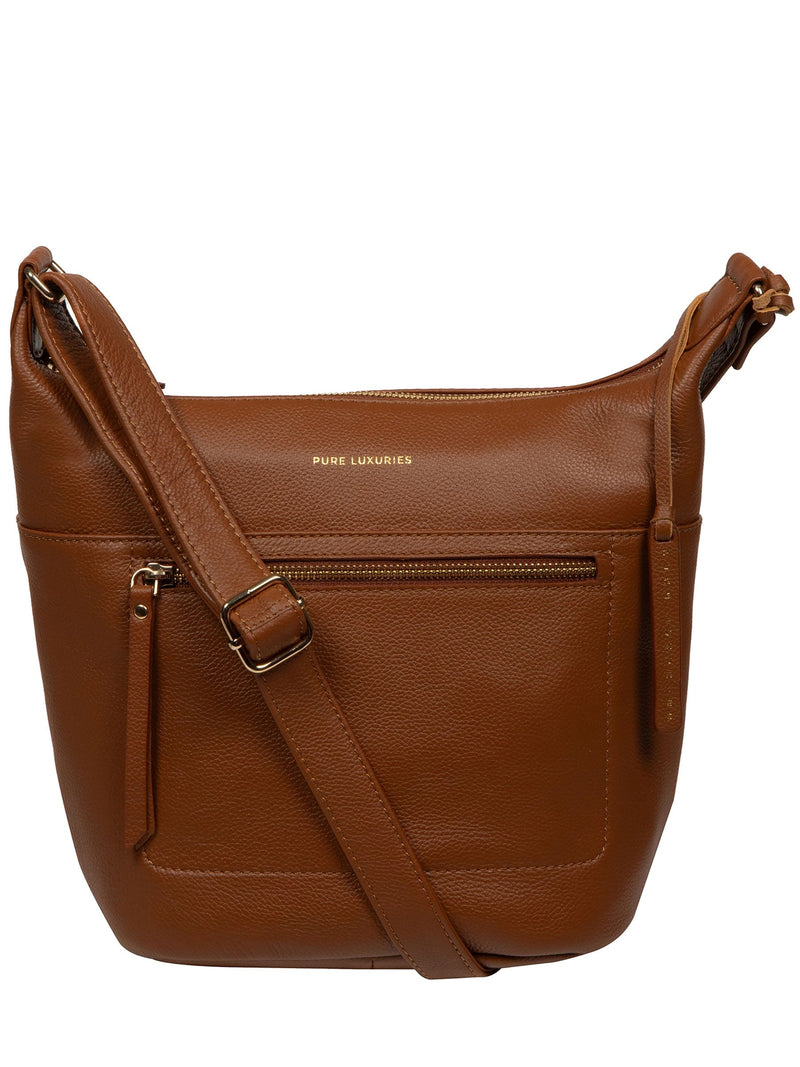Pure Luxuries London brown leather Wittering shoulder bag - British product