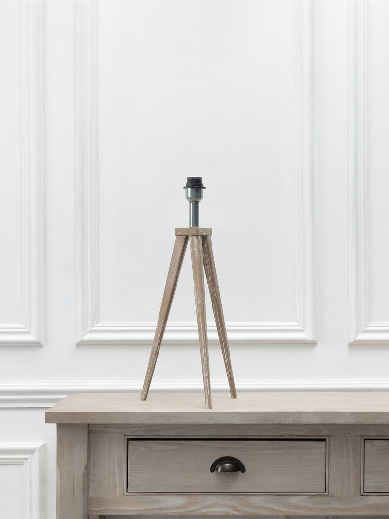 Voyage Maison Grey Aratus wooden table lamp base 61cm - British product