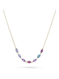 Beaverbrooks 9ct gold gemstone necklace 45cm, UK version
