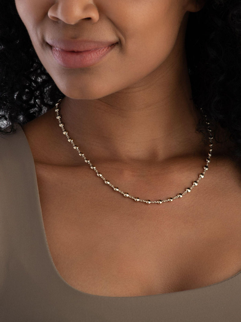 Beaverbrooks 9ct gold bead necklace - British product