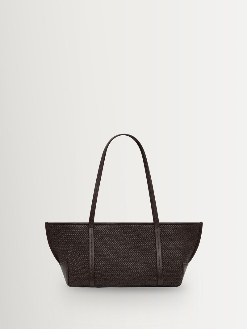 St Agni tote bag brown woven slim bateau - British product