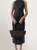 St Agni tote bag brown woven slim bateau - British product