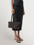 St Agni tote bag brown woven slim bateau - British product