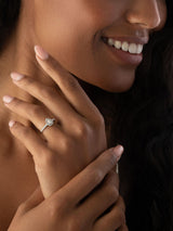 Next Beaverbrooks 18ct White Gold Diamond Pear Shaped Halo Engagement Ring- Buy online at McGrocer