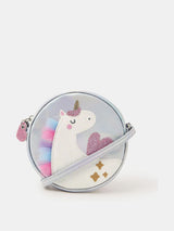 Next Angels By Accessorize Silver Girls Round Unicorn Crossbody Bag 14cm- Buy online at McGrocer
