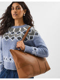 Accessorize brown plain tote bag with zip fastening, UK version
