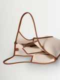 Hereu Calella boucle tote bag with natural leather trim, UK version