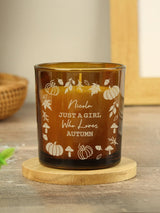 Next PMC Personalised Pumpkin Amber Glass Candle- Buy online at McGrocer