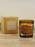 PMC personalised pumpkin amber glass candle - British brand