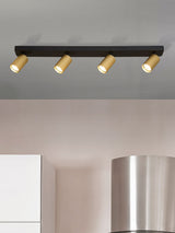 Next Searchlight Black and Gold Temp 4 Bar Fluted Spotlight Ceiling Light- Buy online at McGrocer