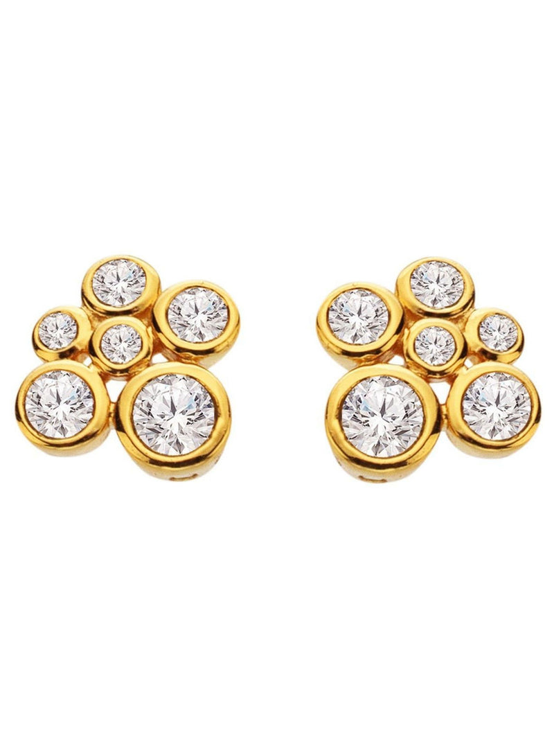 Hot Diamonds cluster earrings with white topaz and diamond - British product