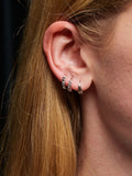 Hot Diamonds silver tone sterling ridge huggie earrings 8mm, imported from the UK