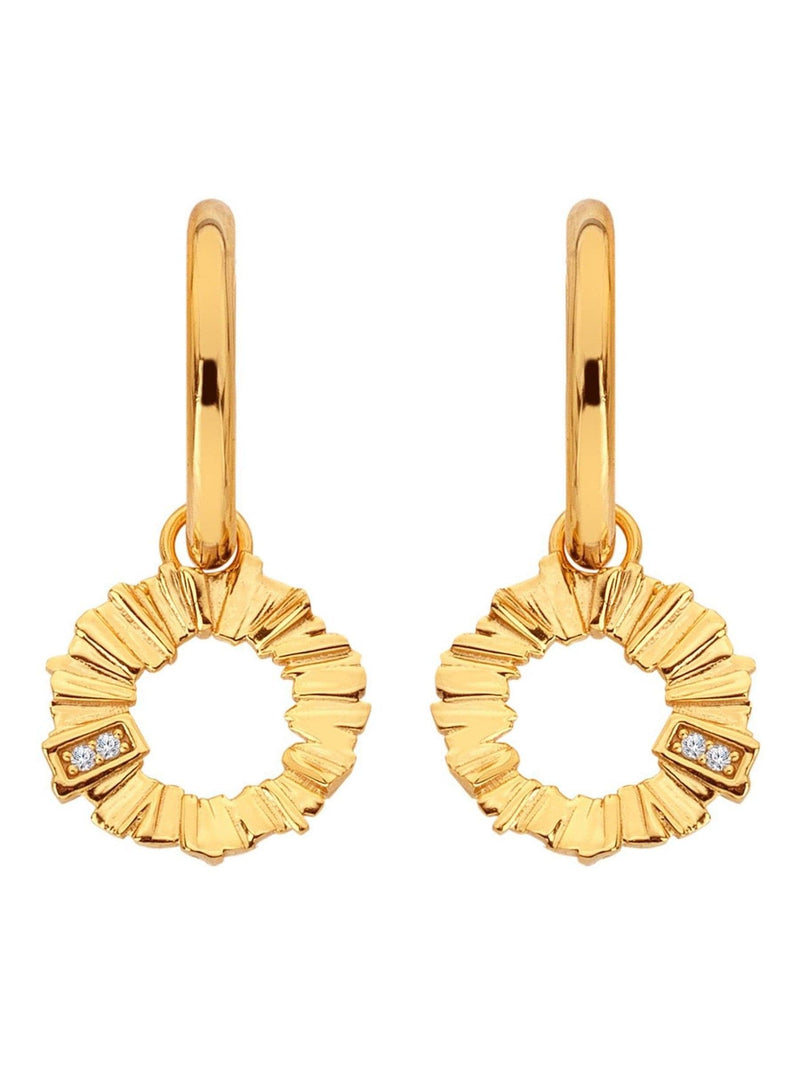 Hot Diamonds gold plate hoop earrings with diamond (British brand)
