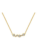 Hot Diamonds gold tone Tender Necklace with diamond and white topaz (British brand)