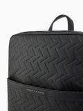 Armani Exchange Ginevra black faux leather backpack 40cm, imported from the UK