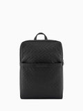 Armani Exchange Ginevra black faux leather backpack 40cm, imported from the UK