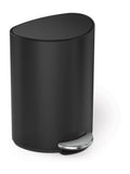 simplehuman white 6 litre semi-round bathroom pedal bin - British product