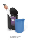 simplehuman white 6 litre semi-round bathroom pedal bin - British product