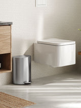 Next simplehuman Brushed Silver 6l Semi-Round Bathroom Pedal Bin- Buy online at McGrocer