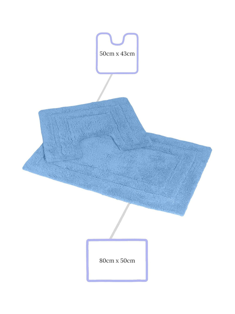 Showerdrape Cobalt Blue bath mat set, UK version