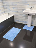 Showerdrape Cobalt Blue bath mat set, UK version
