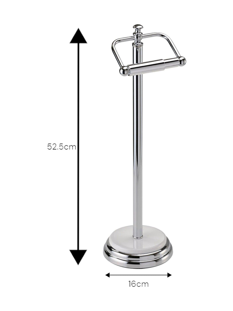 Showerdrape White Opera toilet roll holder and towel ring set (British brand)
