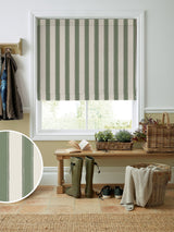 Next Laura Ashley Green Denwick Stripe Made to Measure Roman Blinds- Buy online at McGrocer