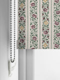 Laura Ashley Talon Stripe roller blind dusky plum purple, imported from the UK