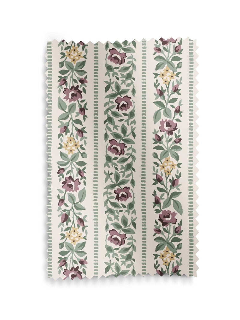 Laura Ashley Talon Stripe roller blind dusky plum purple, imported from the UK