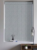 Blue floral chenille roman blind made to measure, imported from the UK