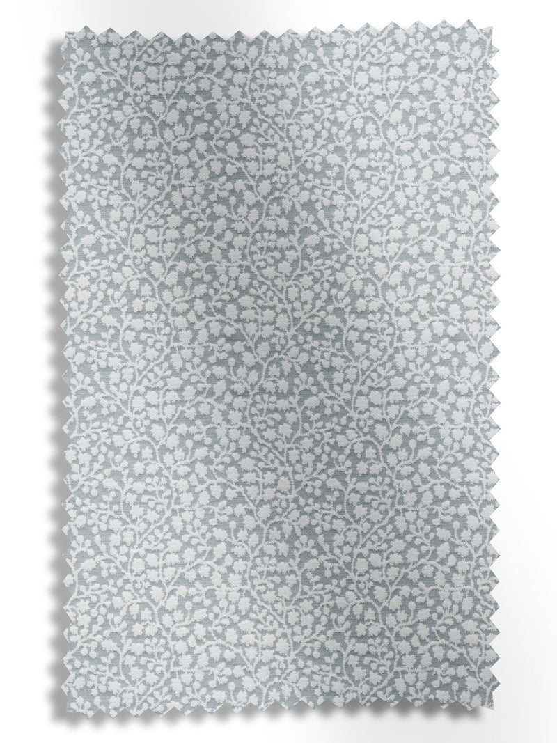 Blue floral chenille roman blind made to measure, imported from the UK