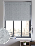 Blue floral chenille roman blind made to measure, imported from the UK
