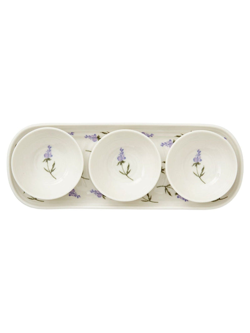 Sophie Conran white Lavandula porcelain bowl and tray set (British brand)