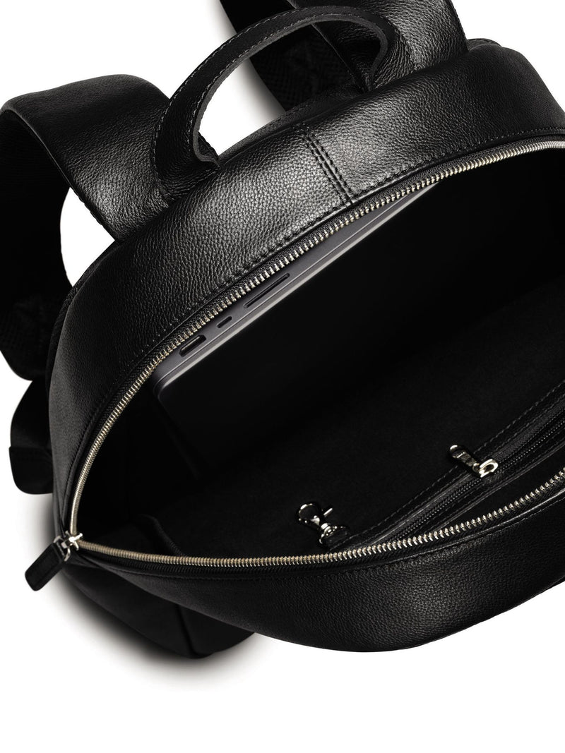 Charles Tyrwhitt black grain leather backpack, imported from the UK