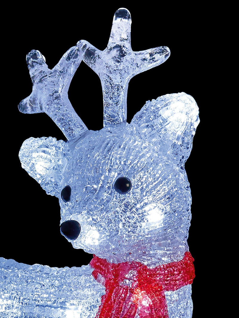 Premier Decorations lit acrylic reindeer 30.5cm, UK version