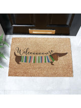 Next Artsy Mats Brown Welcome Sausage Dog Doormat (60cm x 40cm)- Buy online at McGrocer