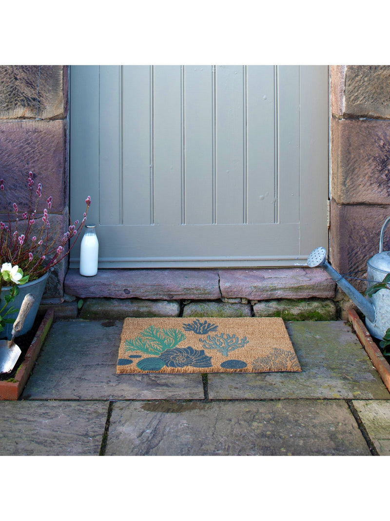 Artsy Mats brown coral and shells doormat 60x40cm (British brand)