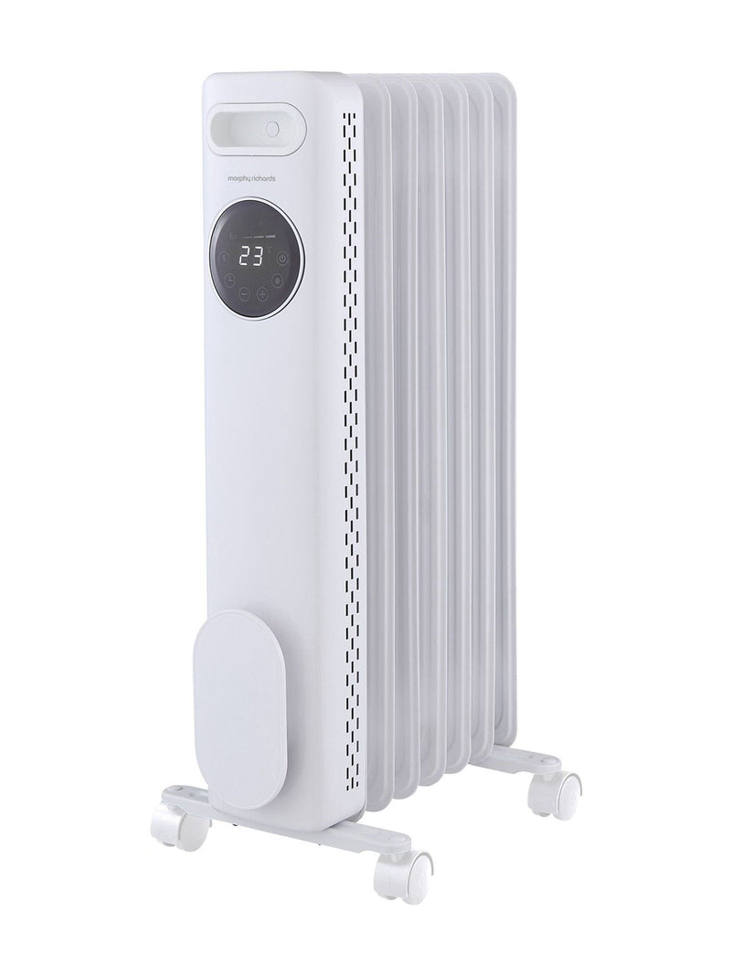 Morphy Richards white HeatFlux 1.5kw digital oil filled radiator, imported from the UK