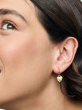 Oliver Bonas Cora engraved heart charm hoop drop earrings, UK version