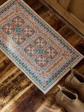 FatFace blue tile print washable doormat, imported from the UK
