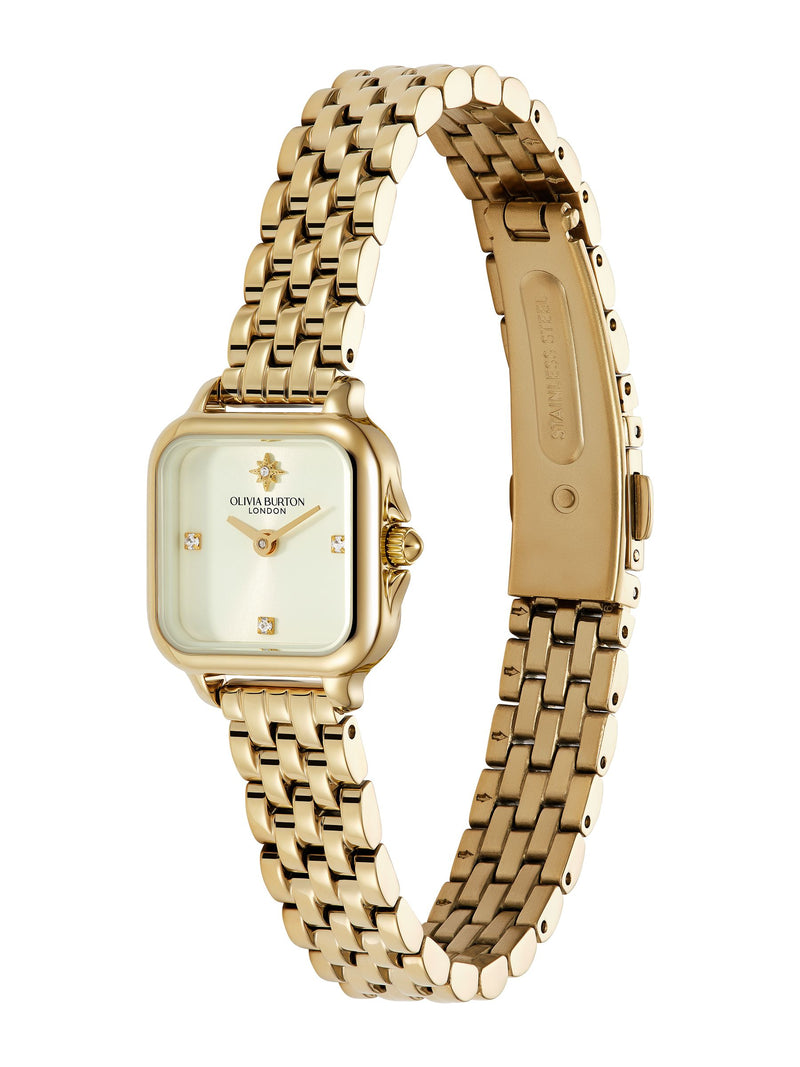 Olivia Burton gold tone watch Mini Grosvenor 20mm, imported from the UK