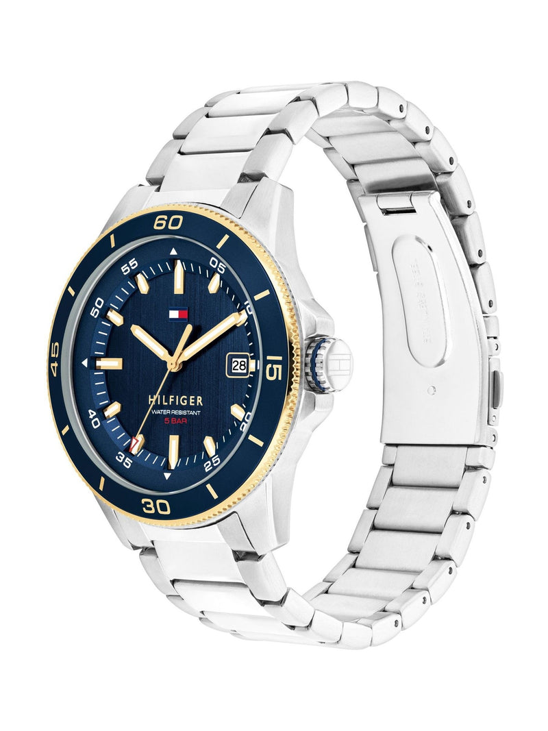 Tommy Hilfiger silver tone stainless steel bracelet watch 43mm, UK version