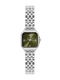 Olivia Burton Mini Grosvenor watch with sage green dial 20mm, imported from the UK