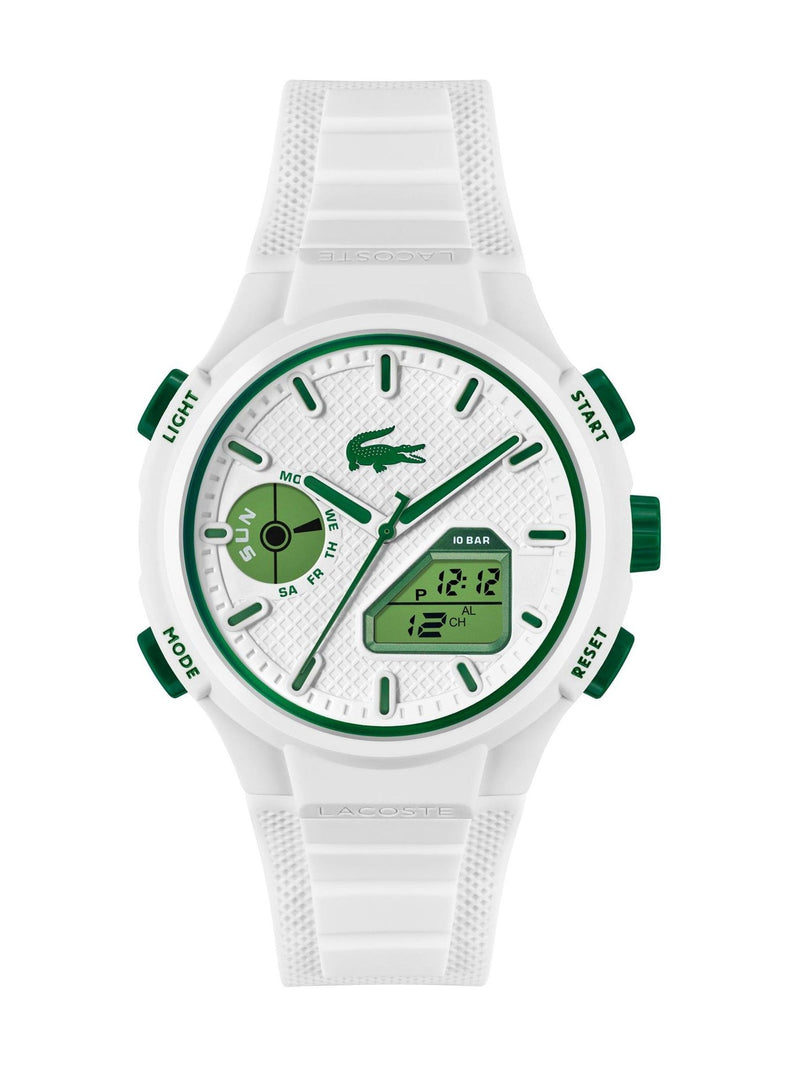 Lacoste White LC33 watch with TR90 case, imported from the UK