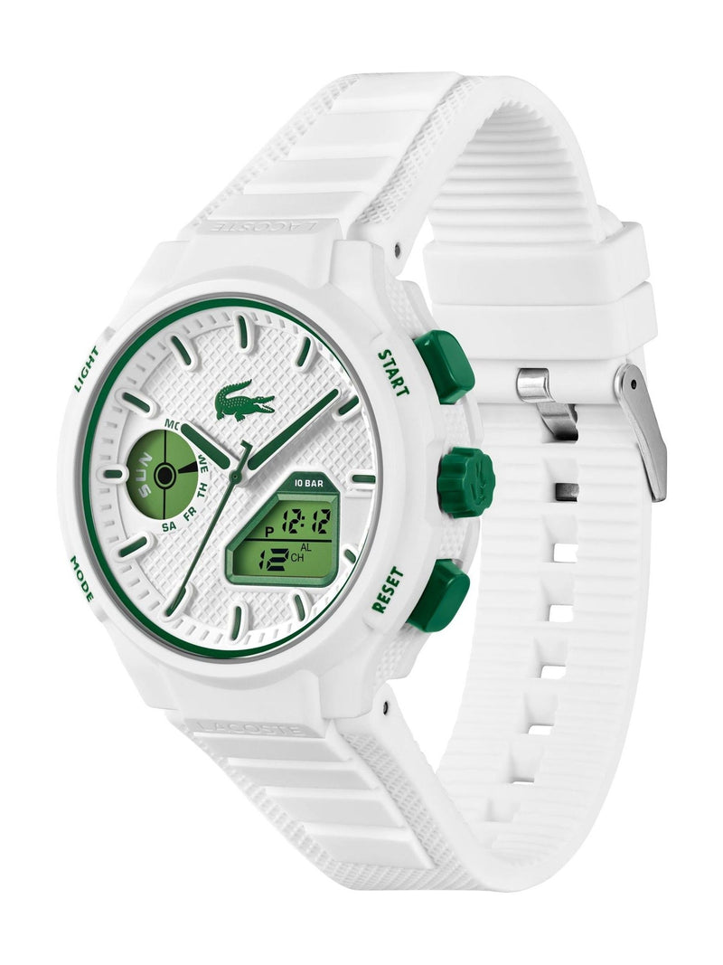 Lacoste White LC33 watch with TR90 case, imported from the UK