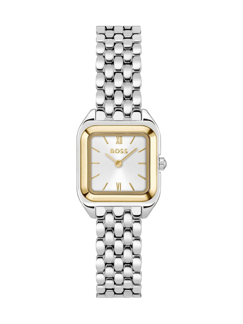 BOSS Mae Petite white tone soft square bracelet watch (British brand)